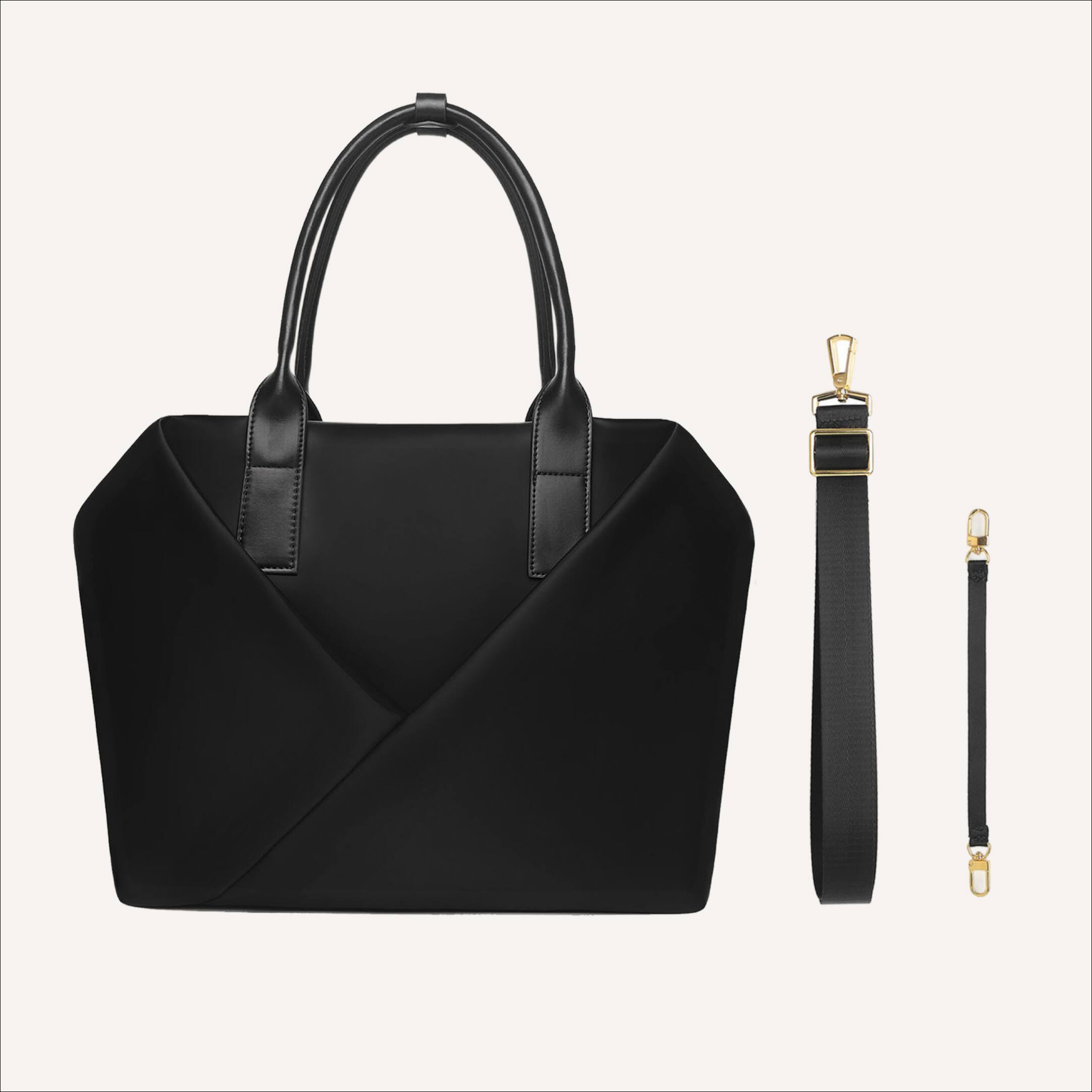 Alt View 6. Lux & Nyx - Lux & Nyx Large Origami Tote 15" Laptop Work Bag - Black - Black.