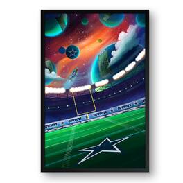 Sporticulture - Dallas Cowboys Galaxy Print Framed Art - Silver