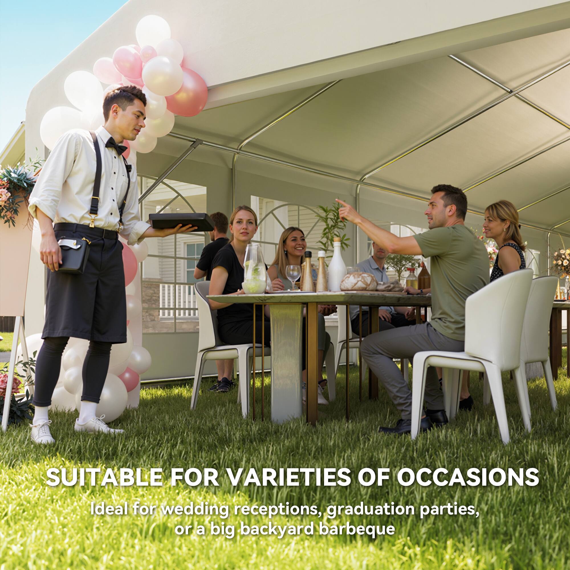 SUITABLE FOR VARIETIES OF OCCASIONS  
Ideal for wedding receptions, graduation parties, or a big backyard barbecue