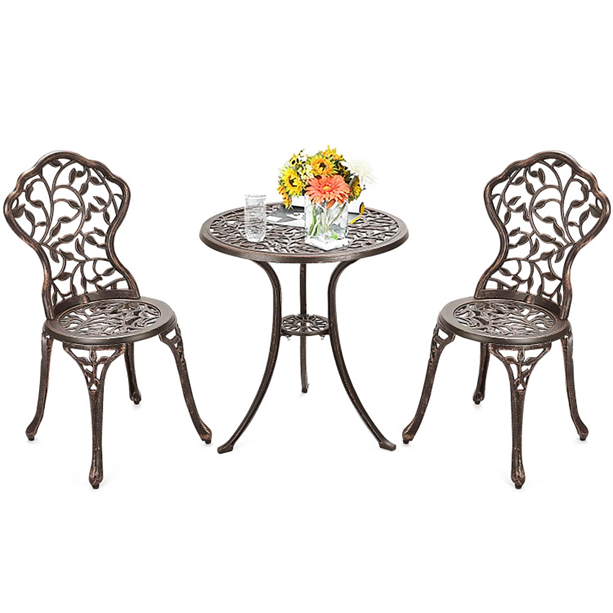 Boyel Living - 3 Pieces Cast Aluminum Bistro Set - Antique Bronze