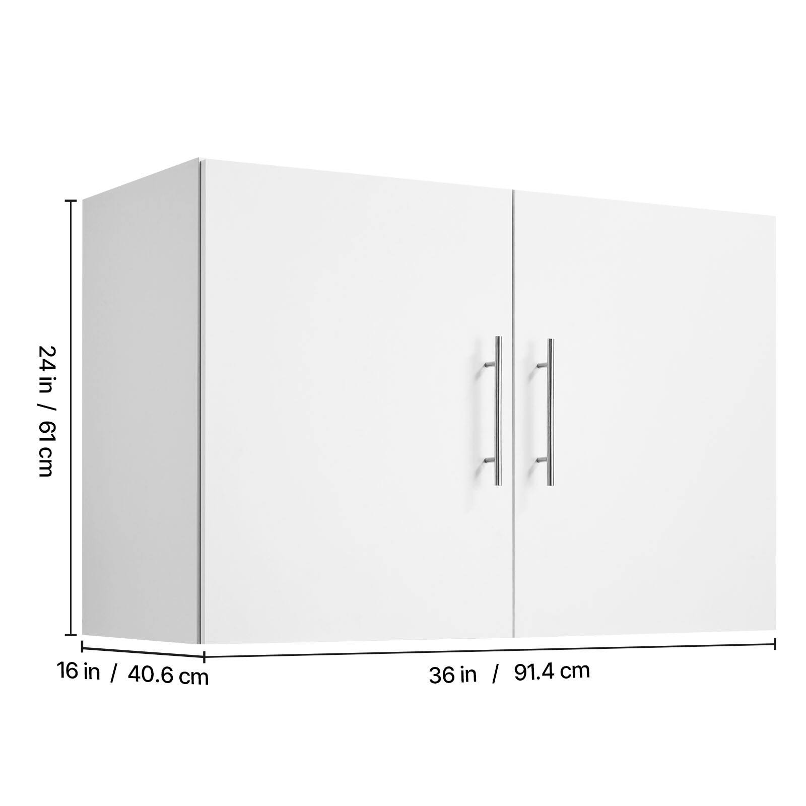 24 in / 61 cm  
16 in / 40.6 cm  
36 in / 91.4 cm