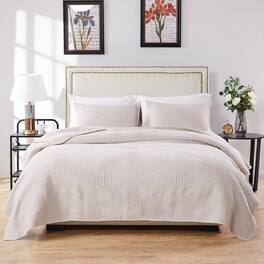 BreeBe - Parker Quilt Set 3-Piece Full/Queen - Linen