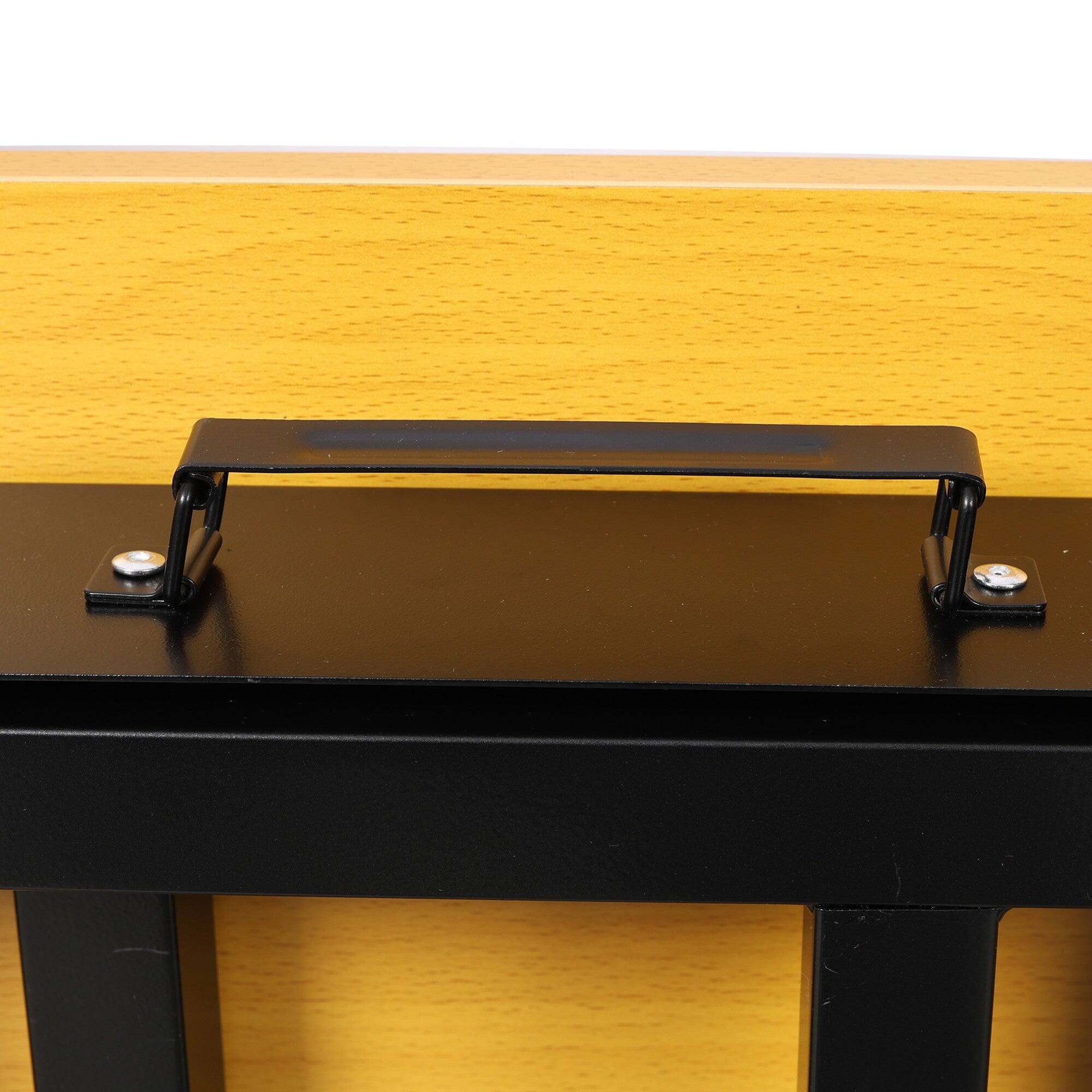 Alt View 3. Boyel Living - 39 inch L x 23 inch W Portable Folding Black Workbench Table with Solid Wood Worktop.