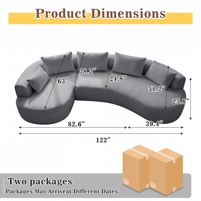 Product Dimensions: 63" x 38.2" x 24.8" x 51.2" x 25.6" x 82.6" x 39.4" x 122"

Two packages. Packages May Arrive at Different Dates.