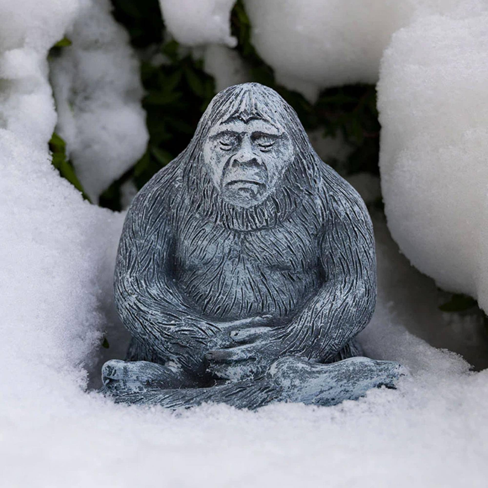 Alt View 3. Accoutrements - Zen Bigfoot 5 Inch Polystone Statue - Grey.