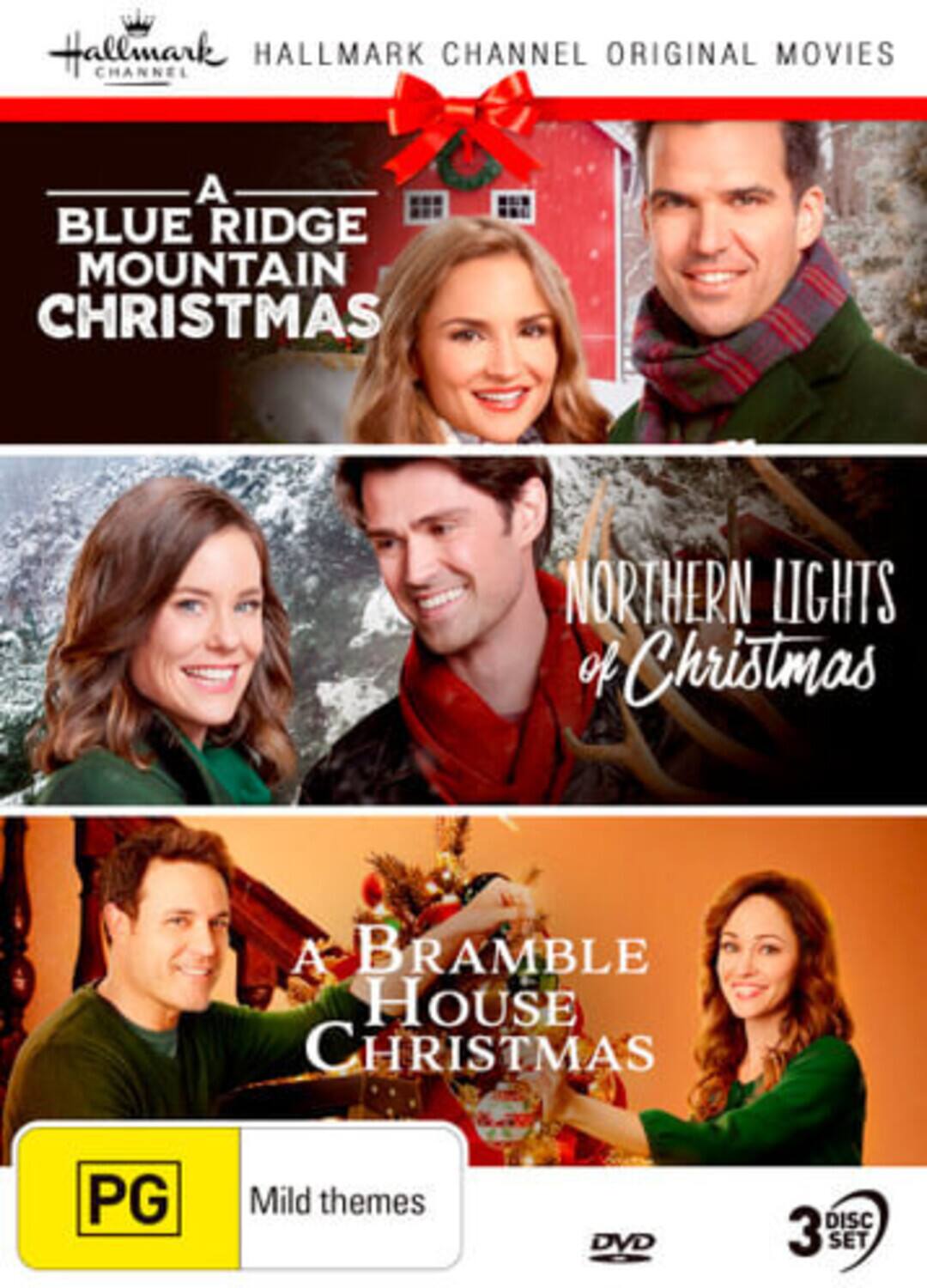 Front. Hallmark Xmas Collection 19: Blue Ridge Mountain Christmas / Northern Lights Of Christmas / Bramble - DVD.