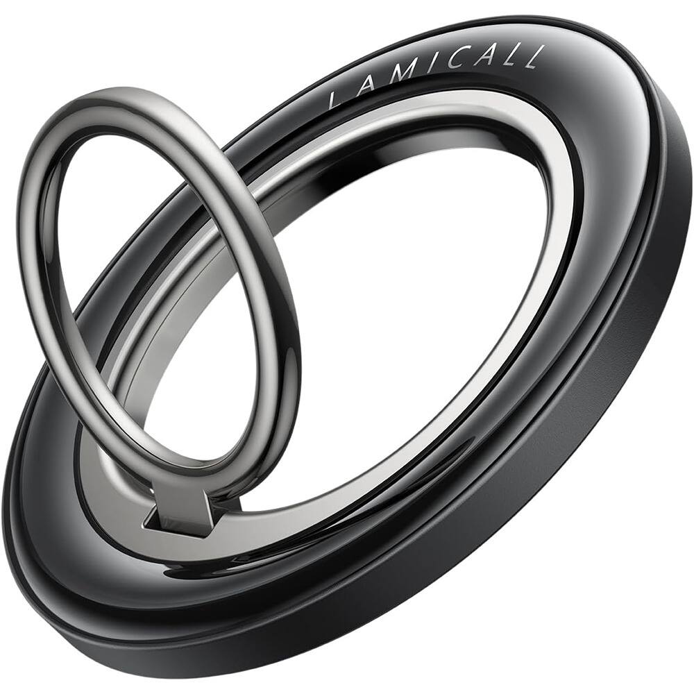 Front. PARKER SLATER - Magnetic Phone Ring Grip - Crystal Black.