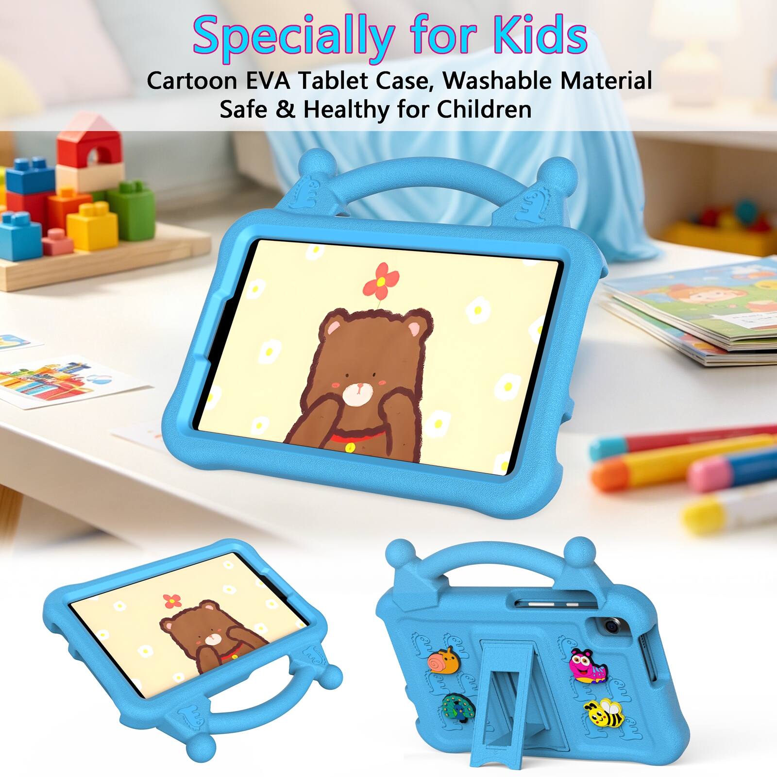 Specially for Kids Cartoon EVA Tablet Case, Washable Material Safe & Healthy for Children