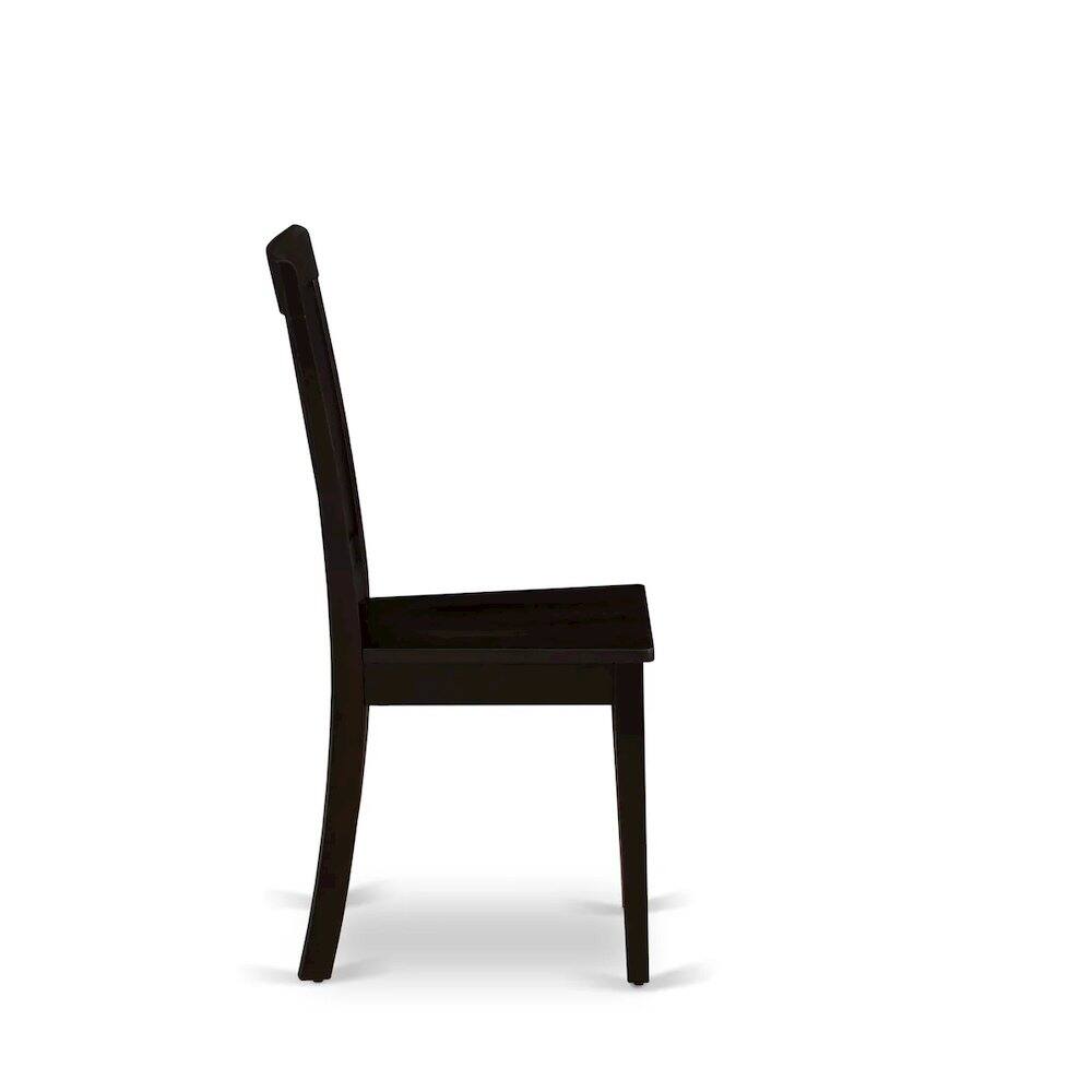 Alt View 2. East West Furniture - Antique Dining Room Chairs - Slat Back Wooden Seat Chairs - Cappuccino.