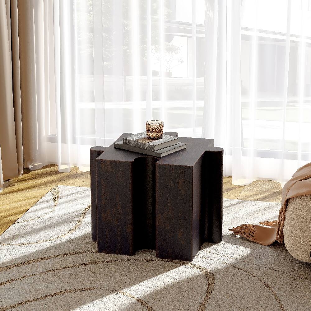 Alt View 1. Loheer - Loheer 2-Piece Artistic Puzzle Table Set Modular MGO Side Tables Interlocking Antique Copper - Antique Copper.