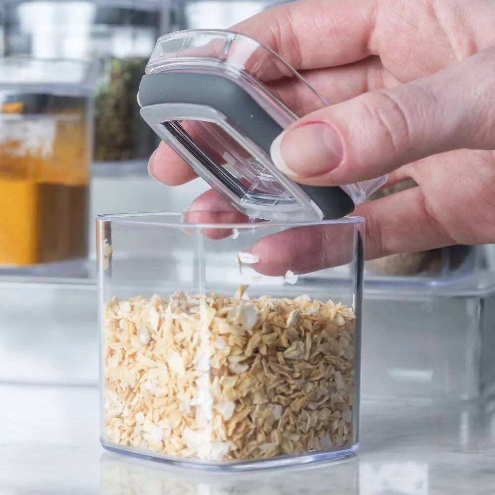 Back. OU - OU Spice Rack Organizer, 13pc 5oz Spice Containers 3 Tier Clear Spice Holder and Seasoning Organizer - Clear.