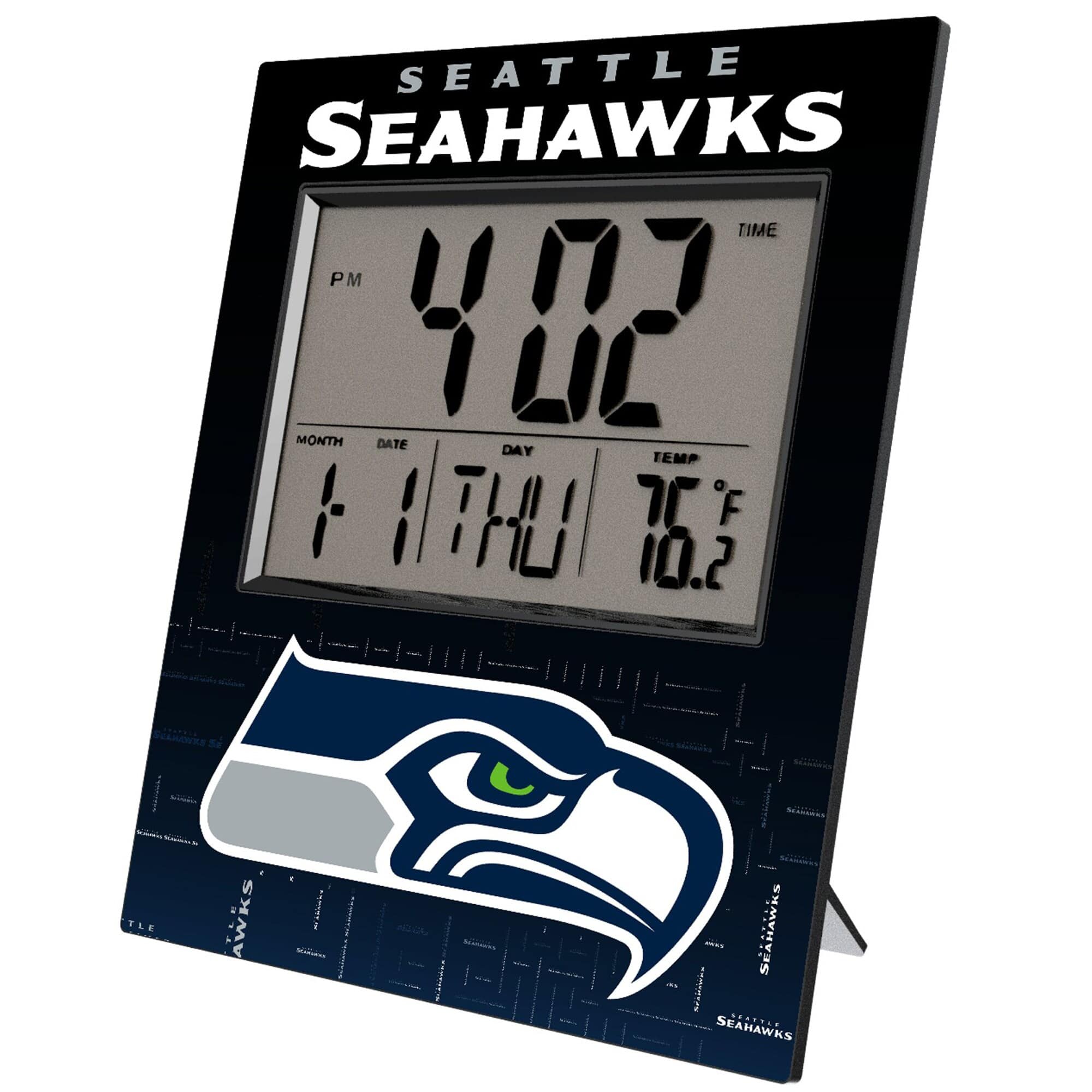 Keyscaper - Seattle Seahawks Quadtile Digital Desk Clock - Multicolor