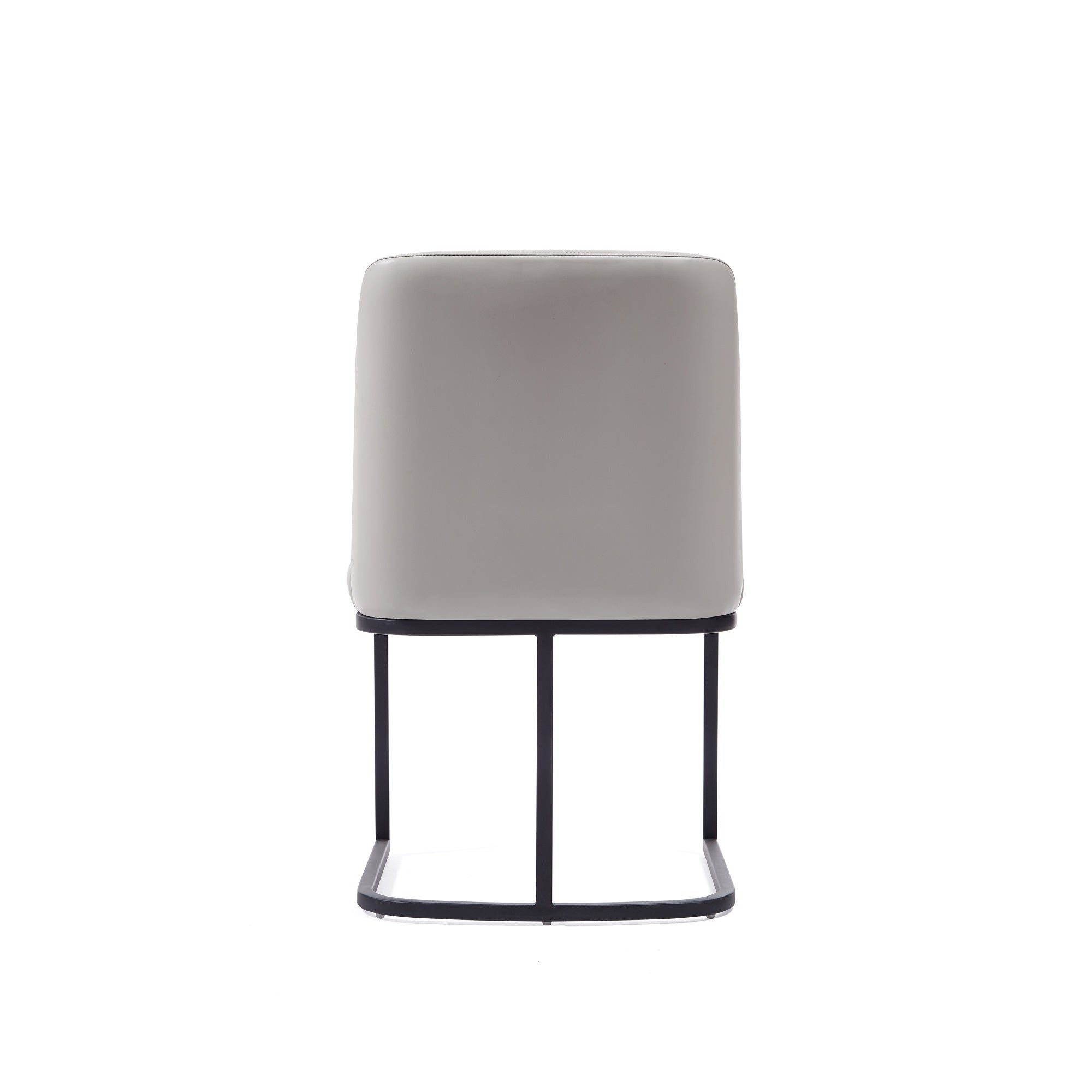 Alt View 3. Manhattan Comfort - Serena Modern Metal Vegan Leather Dining Chair - Set of 2 - Light Gray.