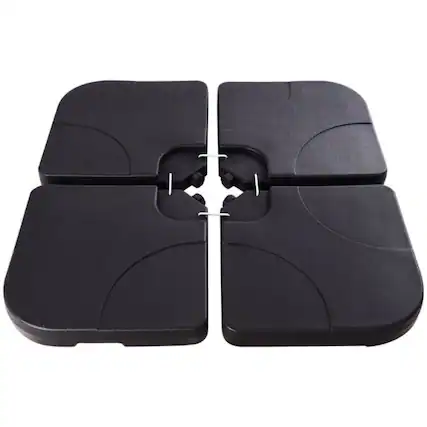 Front. Mondawe - 20 Inch Patio Offset Water Filled Plate Umbrella Base Sand - Black.