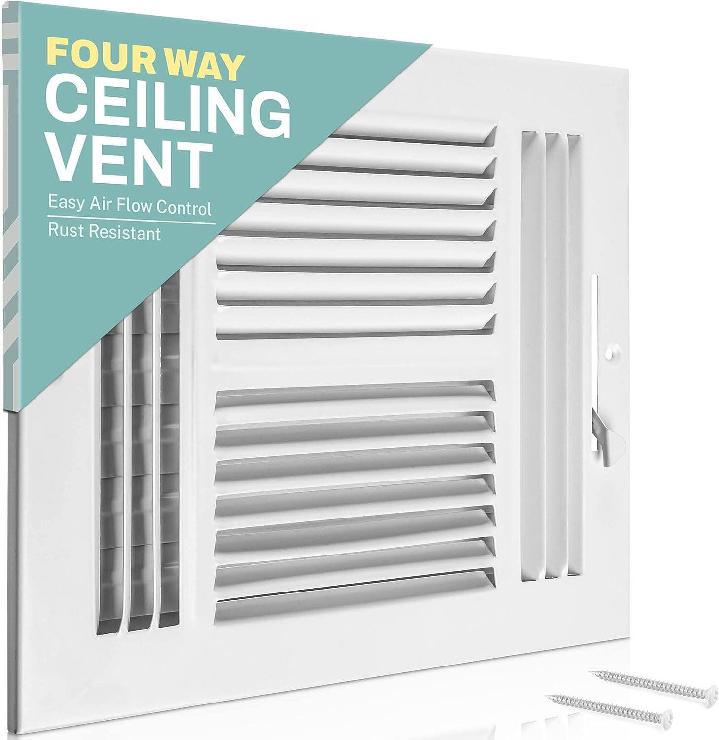 FOUR WAY CEILING VENT  
Easy Air Flow Control  
Rust Resistant