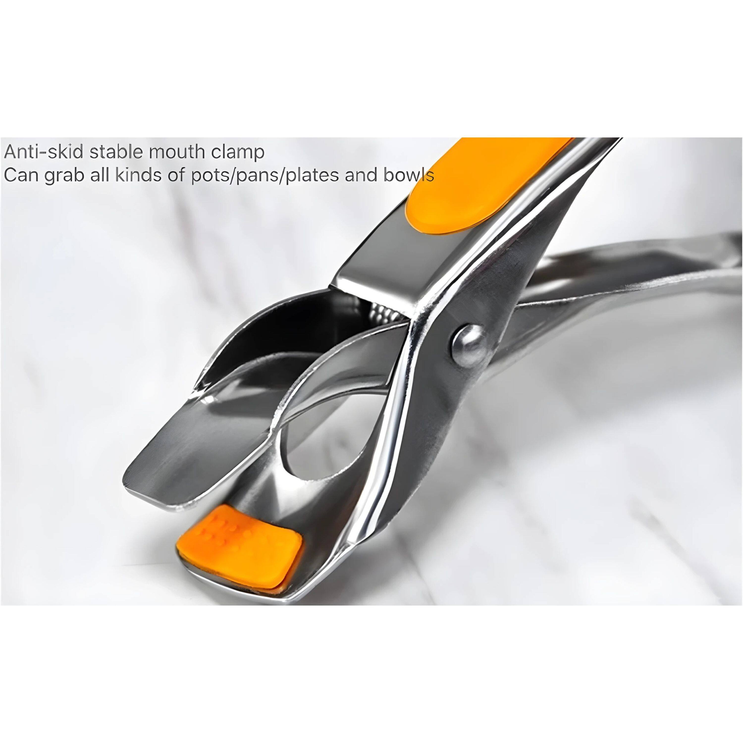Anti-skid stable mouth clamp  
Can grab all kinds of pots/pans/plates and bowls