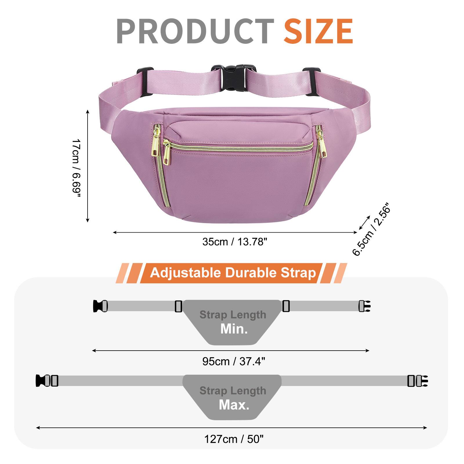 PRODUCT SIZE

- 17cm / 6.69"
- 35cm / 13.78"
- 6.5cm / 2.56"

Adjustable Durable Strap

- Strap Length Min. 95cm / 37.4"
- Strap Length Max. 127cm / 50"