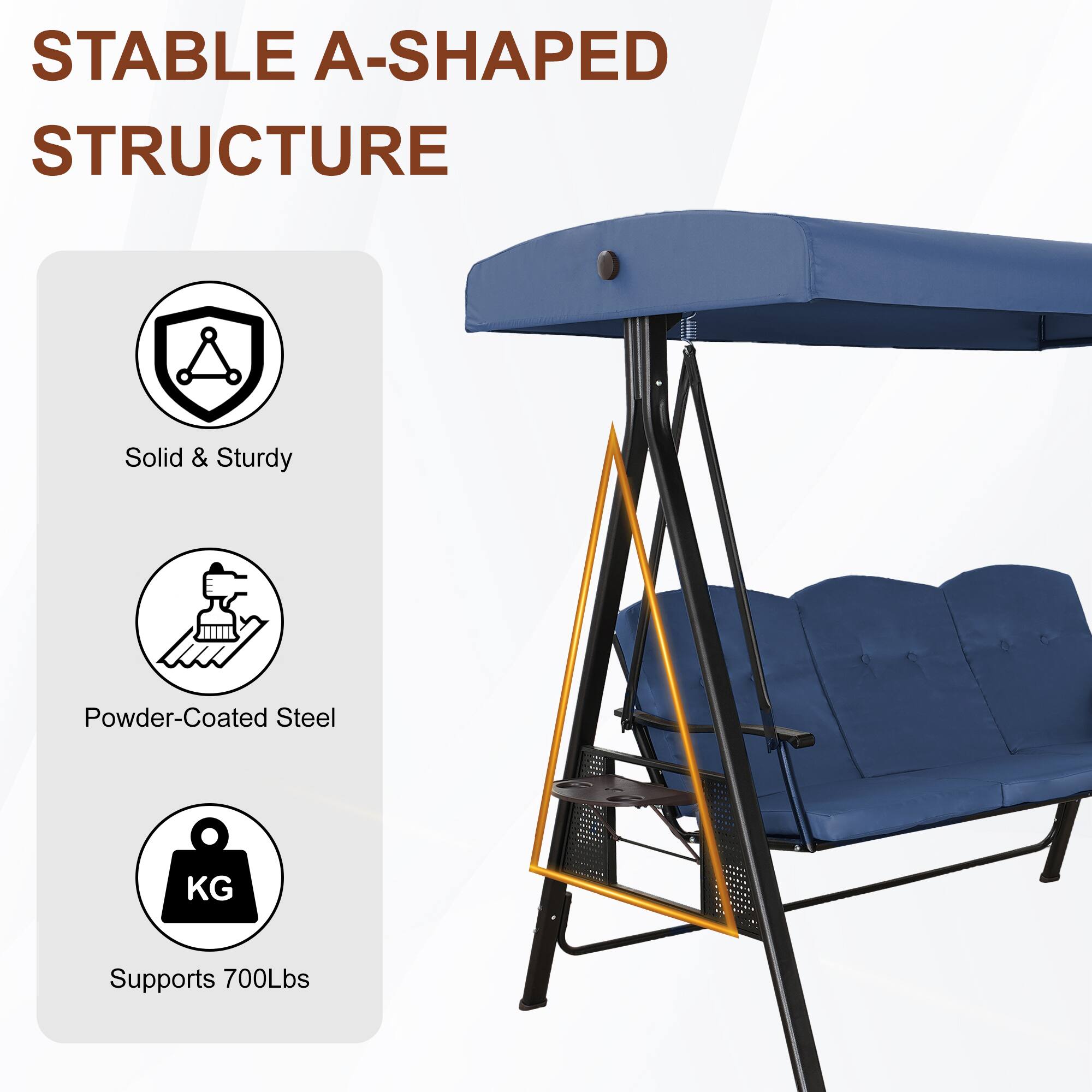 STABLE A-SHAPED STRUCTURE

- Solid & Sturdy
- Powder-Coated Steel
- Supports 700Lbs
