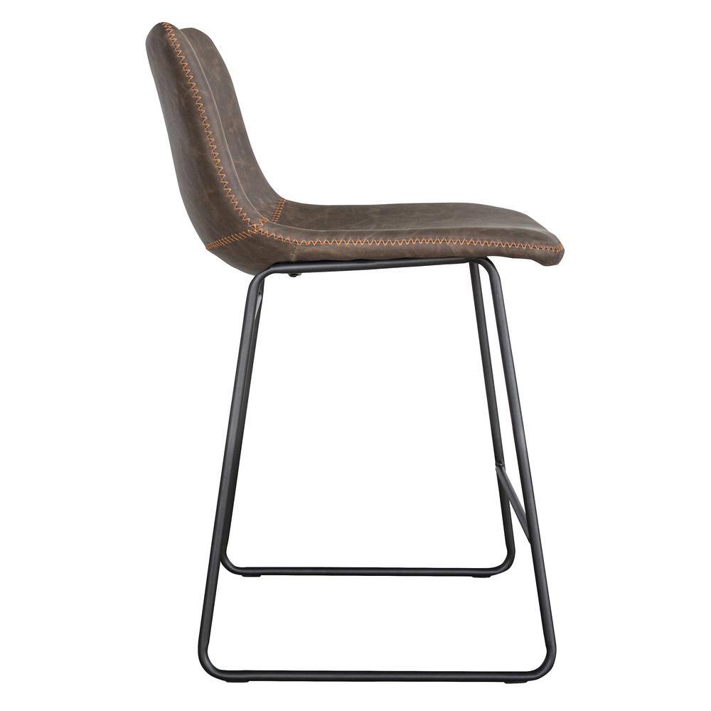 Back. AmeriHome - Classic Faux Leather 24 inch Counter Height Chair Set - Coffee.