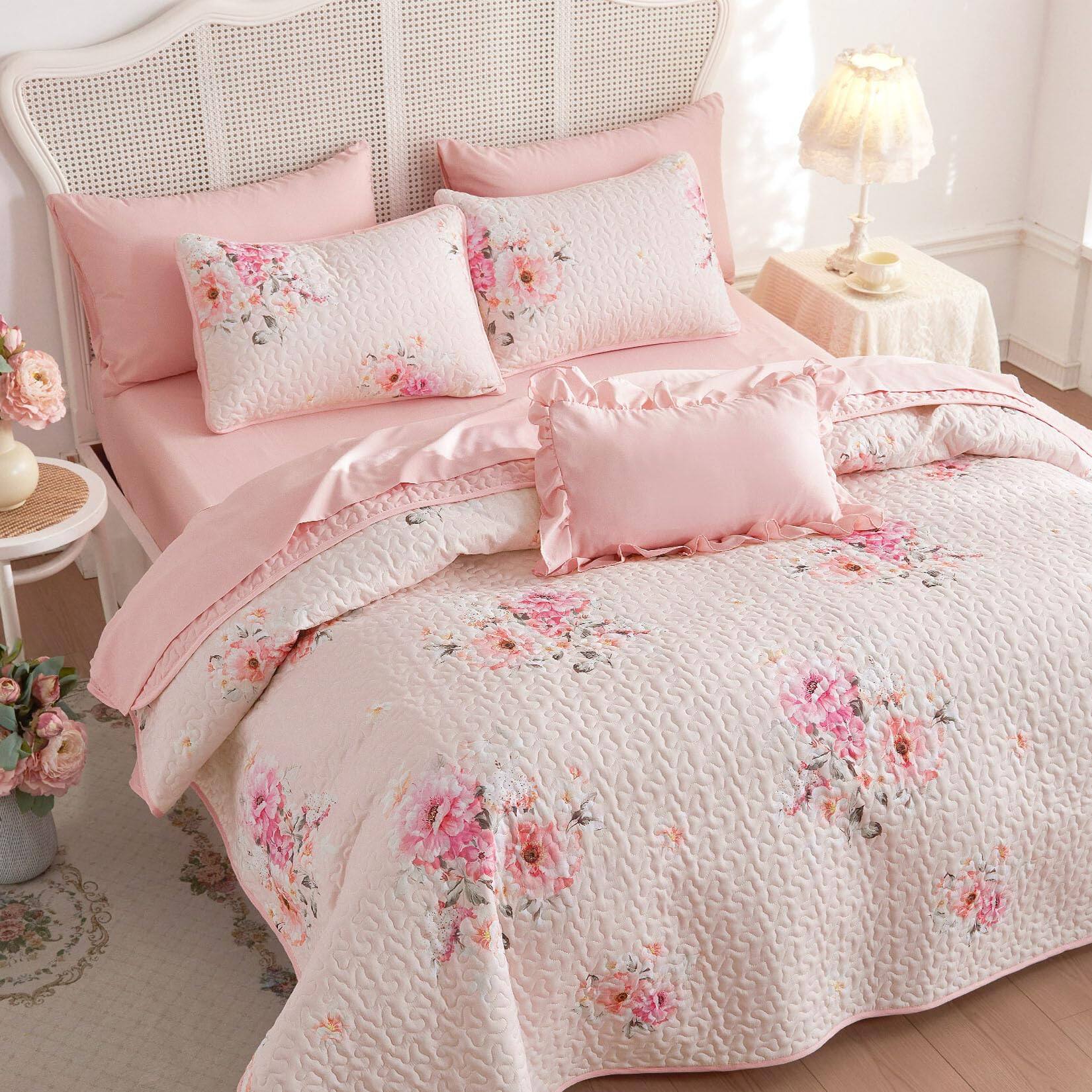 Earthley Blooms Shabby Chic Quilt Set Floral Coquette Cottagecore ...
