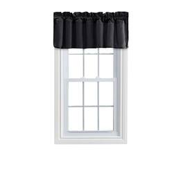Ellis Curtain - Ellis Stacey Solid Color Window 3" Rod Pocket High Quality Fabric Lined Filler Valance 42"x13" - Black