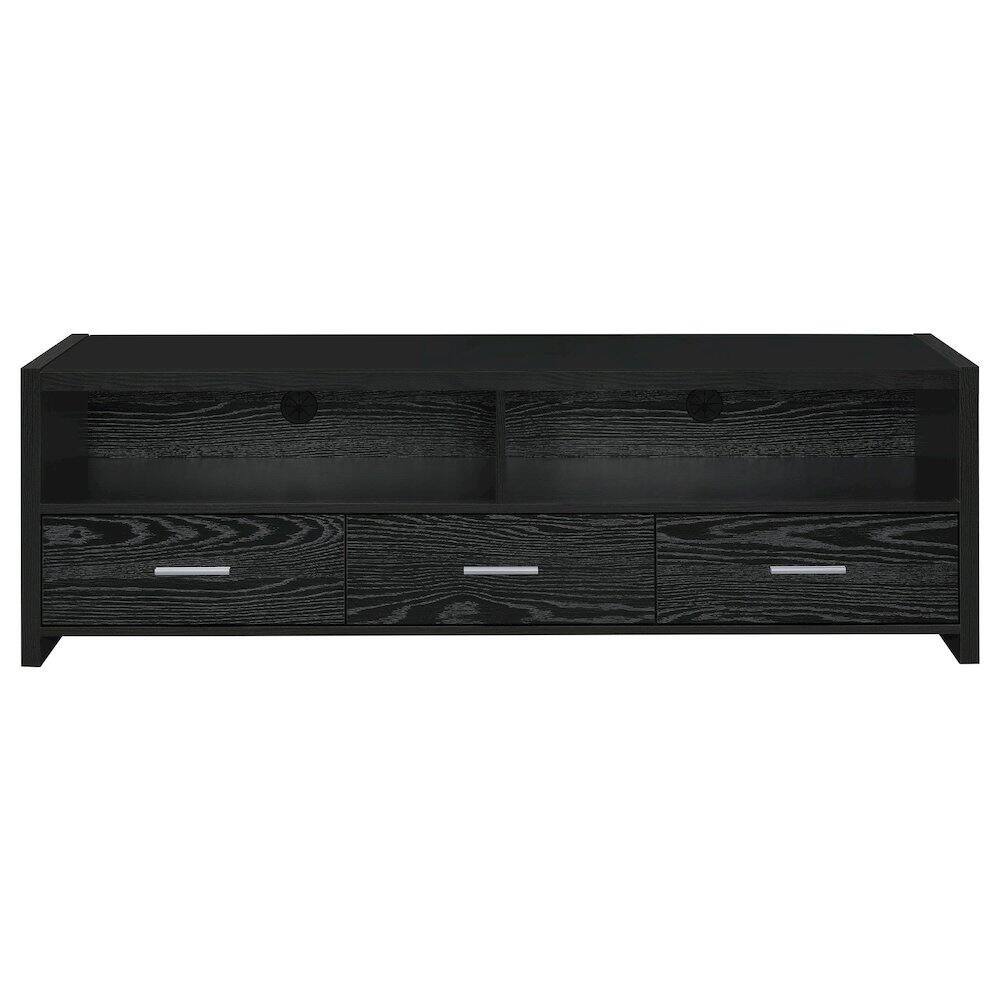Alt View 4. Coaster Co. of America - Alton 3-drawer Engineered Wood 62" TV Stand Black Oak - Black.