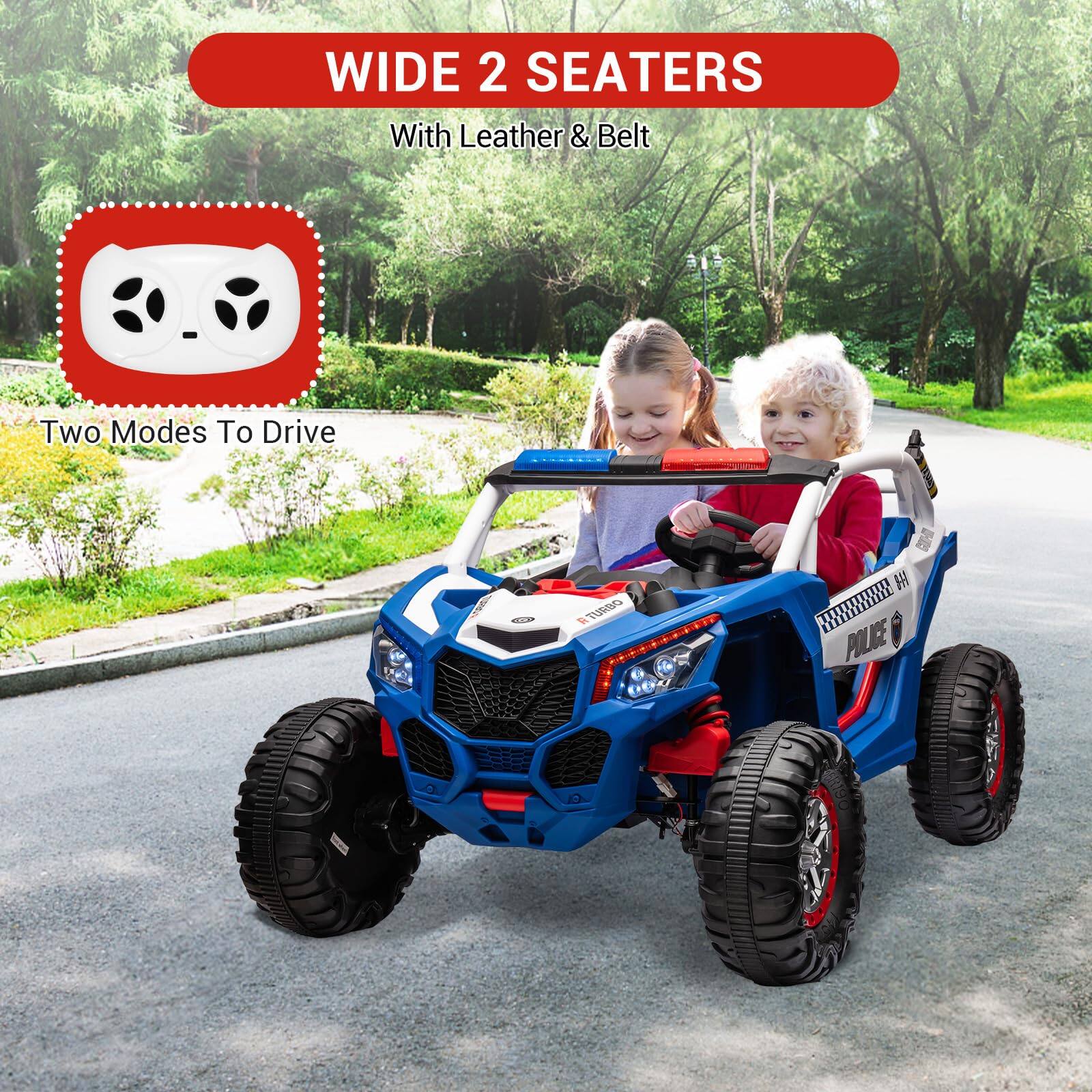 WIDE 2 SEATERS  
With Leather & Belt  

Two Modes To Drive