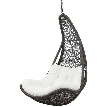 Front. Outdoor Escape - Outdoor Patio Swing Chair Without Stand For Comfort And Relaxation - Gray.