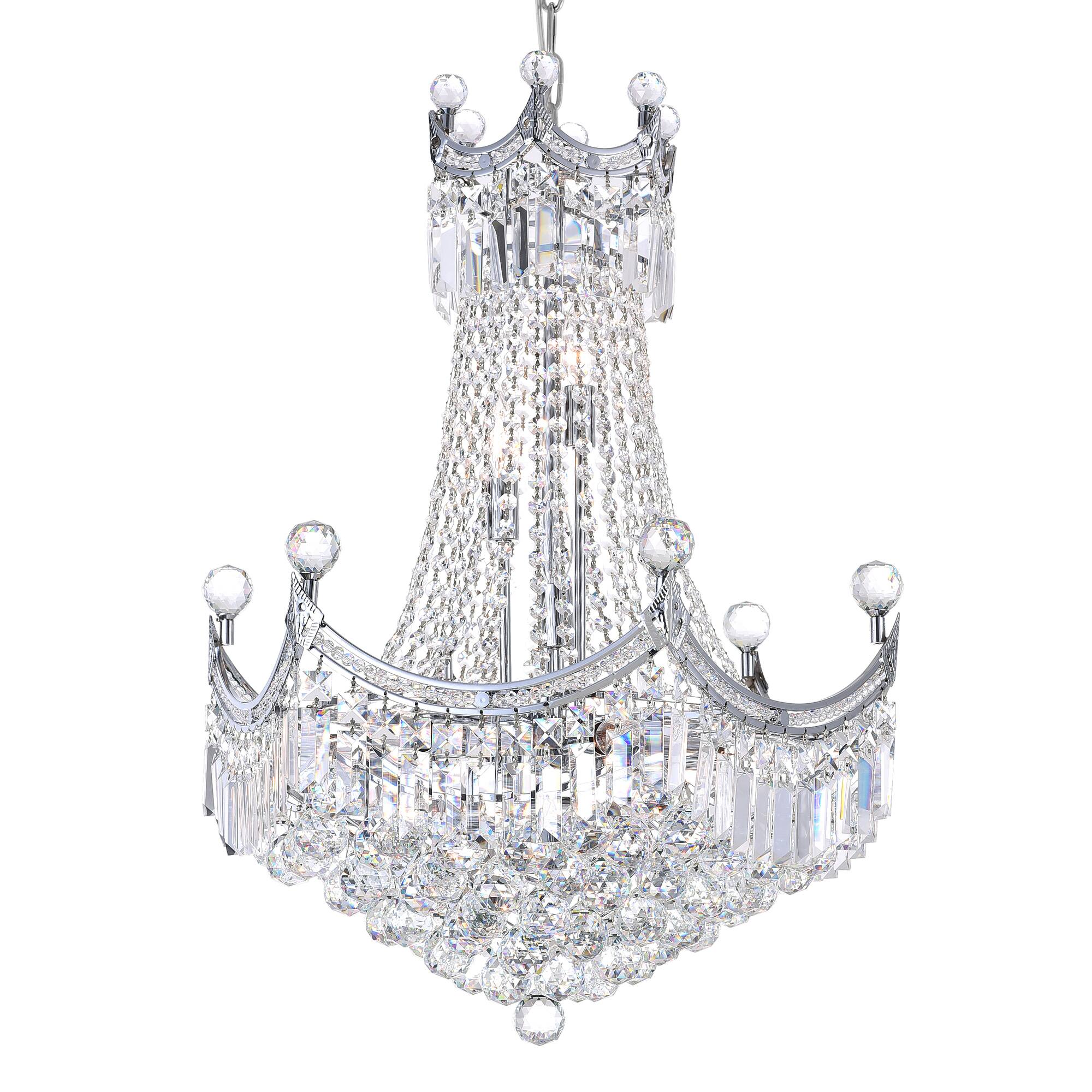Left. CWI Lighting - Amanda 11 Light Down Chandelier With Chrome Finish - Chrome.