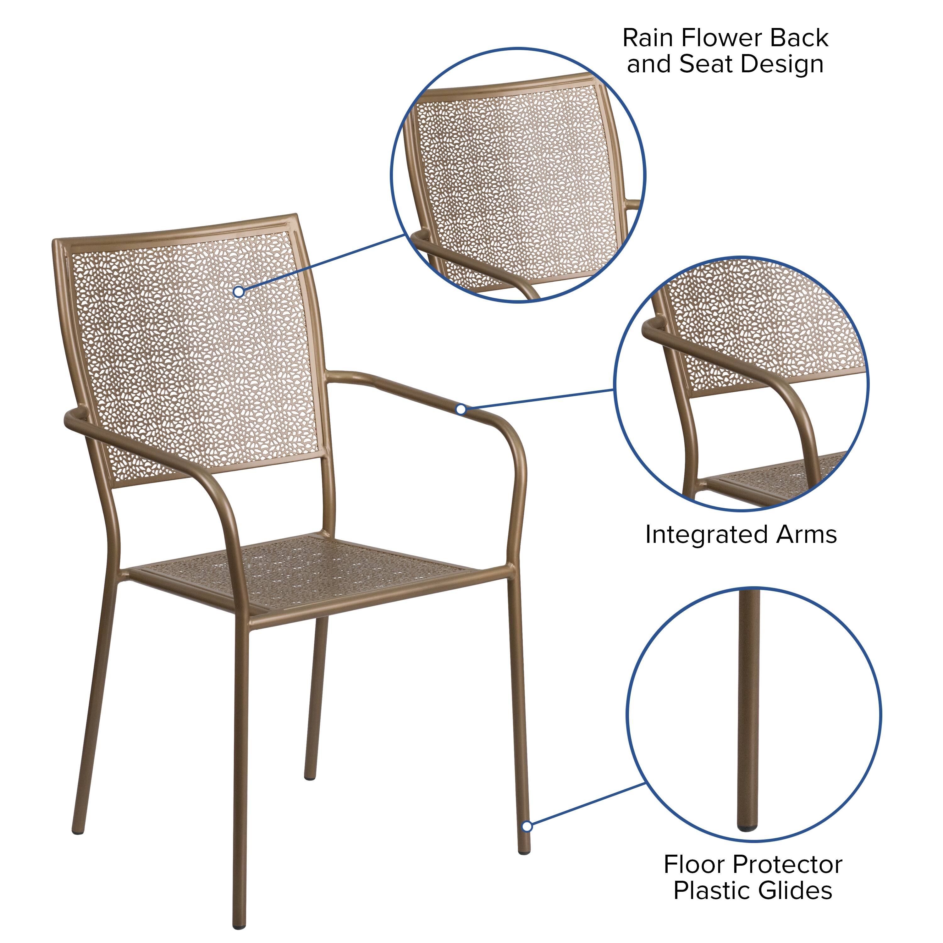 Rain Flower Back and Seat Design  
Integrated Arms  
Floor Protector Plastic Glides