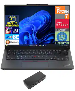 Lenovo - Thinkpad E14 G6 Laptop 14.0 WUXGA (AMD Ryzen 7 7735U, 32GB DDR5, 1TB PCIe SSD, AMD Radeon, Win 11 Pro) - Black