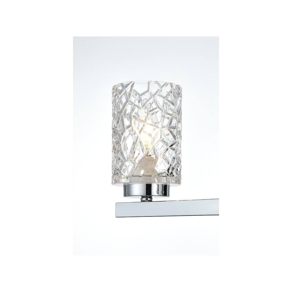 Alt View 3. Living District - Cassie 31 inch Wall Sconce in Chrome - Chrome And Clear.