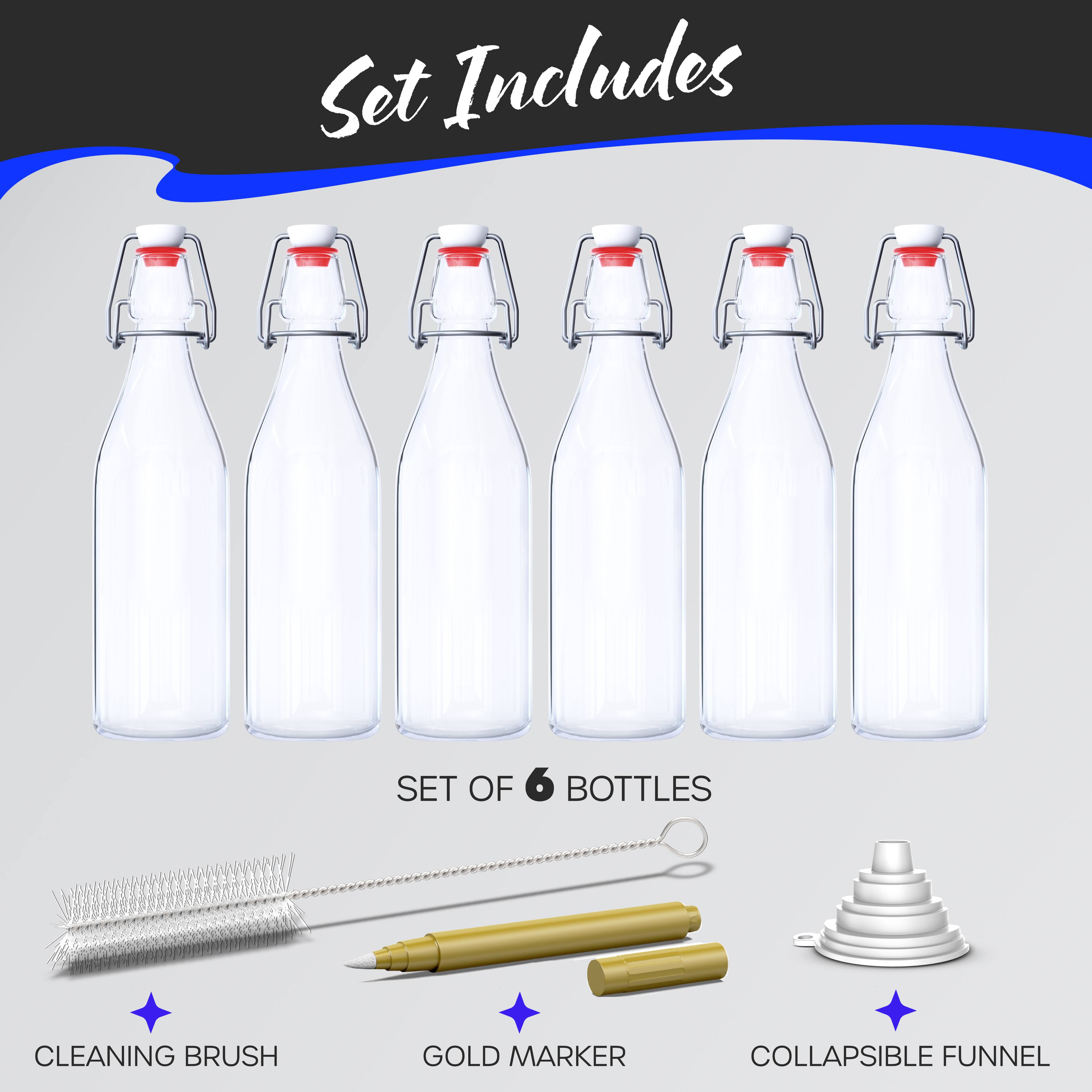 Set Includes

SET OF 6 BOTTLES

CLEANING BRUSH

GOLD MARKER

COLLAPSIBLE FUNNEL