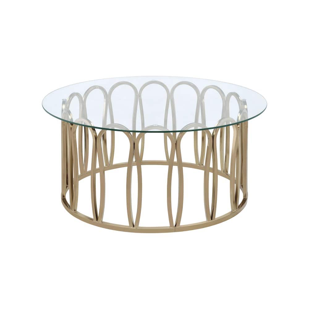 Coaster Co. of America - Monett Round Glass Top Coffee Table Chocolate Chrome - Brown