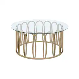 Coaster Co. of America - Monett Round Glass Top Coffee Table Chocolate Chrome - Brown