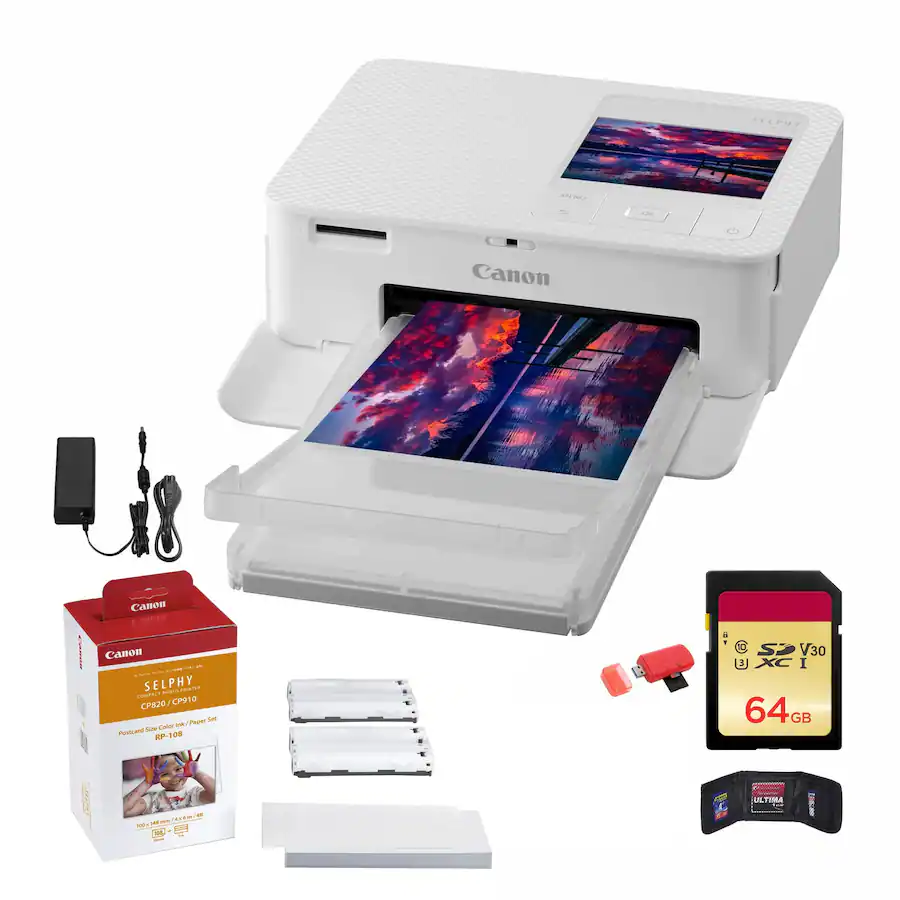 Color And Paper Bundle Canon SELPHY CP1500 Compact Photo Printer + KP 108IN Color Ink ...