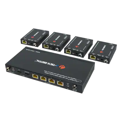 TECH DIGITAL
- 4x HDMI to 1x HDMI with Audio over IP Extender
- Supports HDMI 2.0, HDCP 2.2
- Supports 4K@60Hz with 24bit RGB/YCbCr 4:4:4
- Supports HDR
- Supports ARC
- Supports 3D
- Supports 36Mbps
- Supports 1080p@120Hz
- Supports 4K@30Hz
- Supports 4K@60Hz
- Supports 4K@60Hz with 12bit
- Supports 4K@60Hz with 12bit RGB
- Supports 4K@60Hz with 12bit YCbCr 4:4:4
- Supports 4K@60Hz with 12bit YCbCr 4:2:2
- Supports 4K@60Hz with 12bit YCbCr 4:2:0
- Supports 4K@60Hz with 12bit YCbCr 4:2:2
- Supports 4K@60Hz with 1