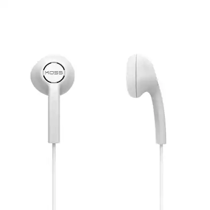 Front. Koss - KE5 Wired In-Ear Earbuds 3.5mm Connector - White.