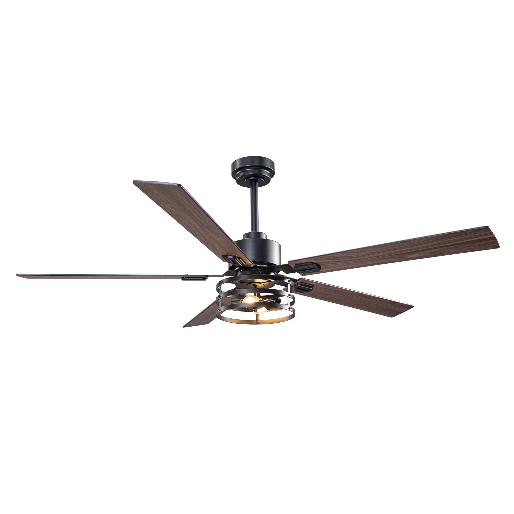 Alt View 2. Vaczon - 60" Smart Ceiling Fan with  App, Remote andReversible Blades - Matte Black.