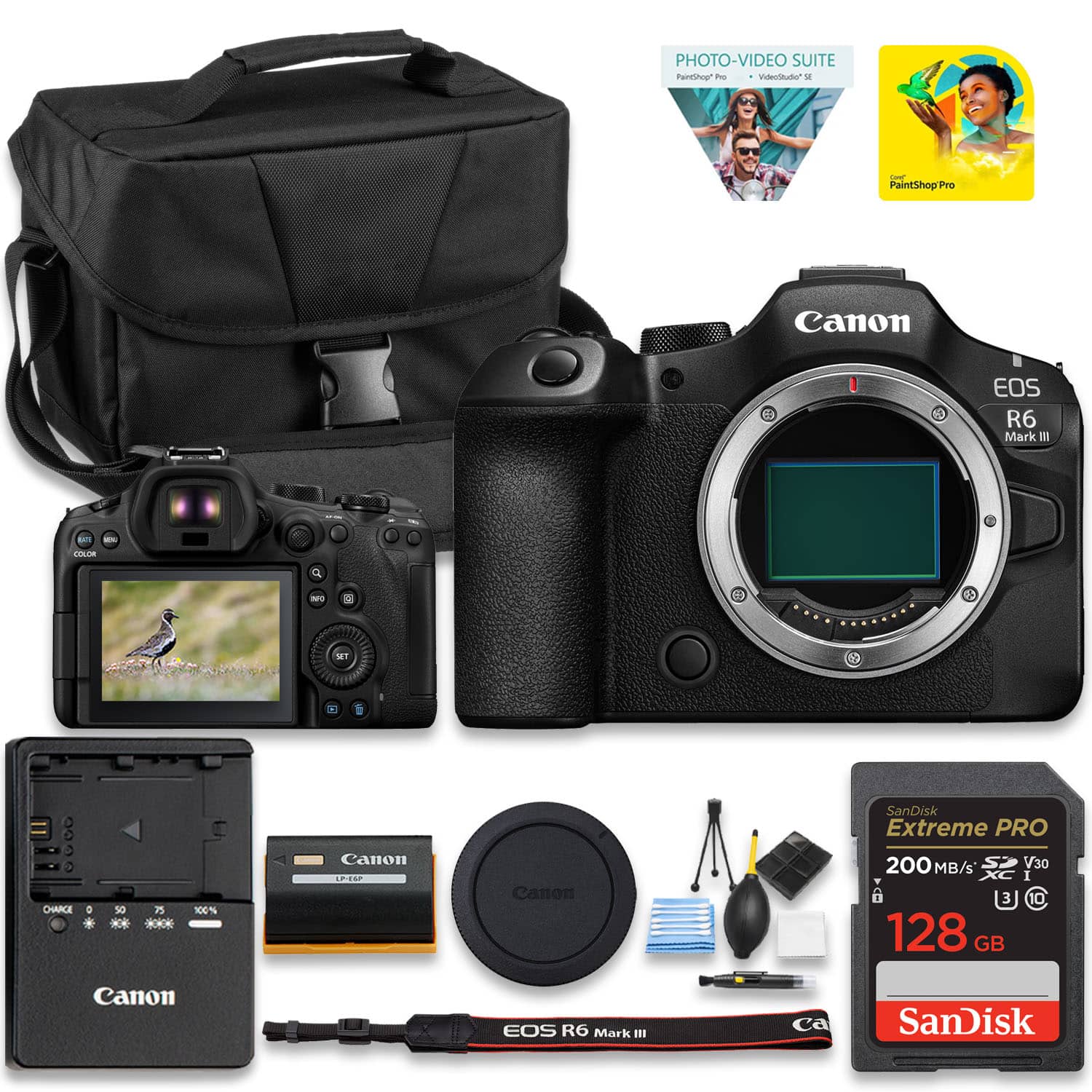 Bundle - Canon - EOS R6 Mark III Mirrorless Camera (Body Only) Full-Frame RF System Body with Advanced AF, High-Speed Performance &