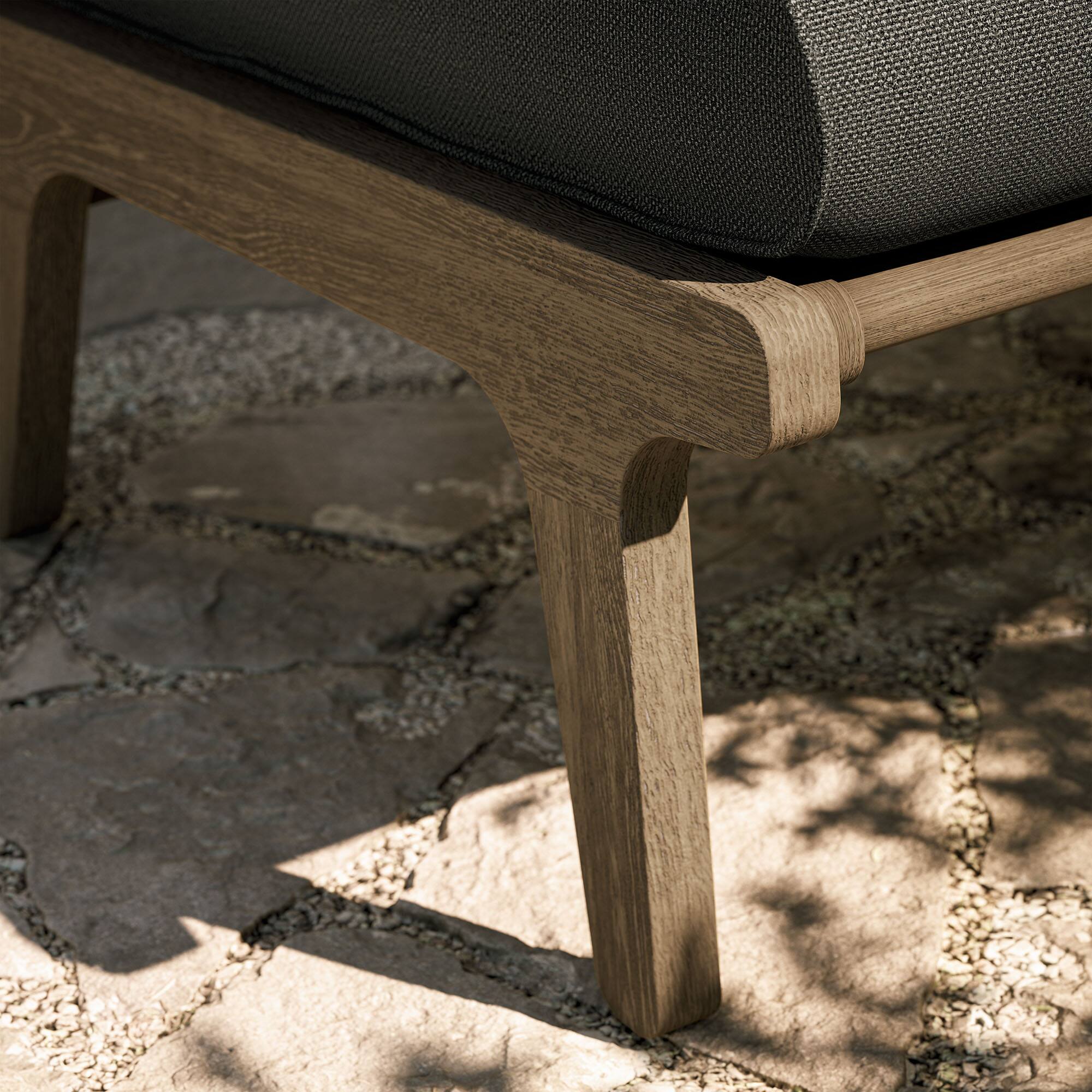 Alt View 1. Modway - Saratoga Outdoor Teak Ottoman by Modway - Weathered Gray Flint.