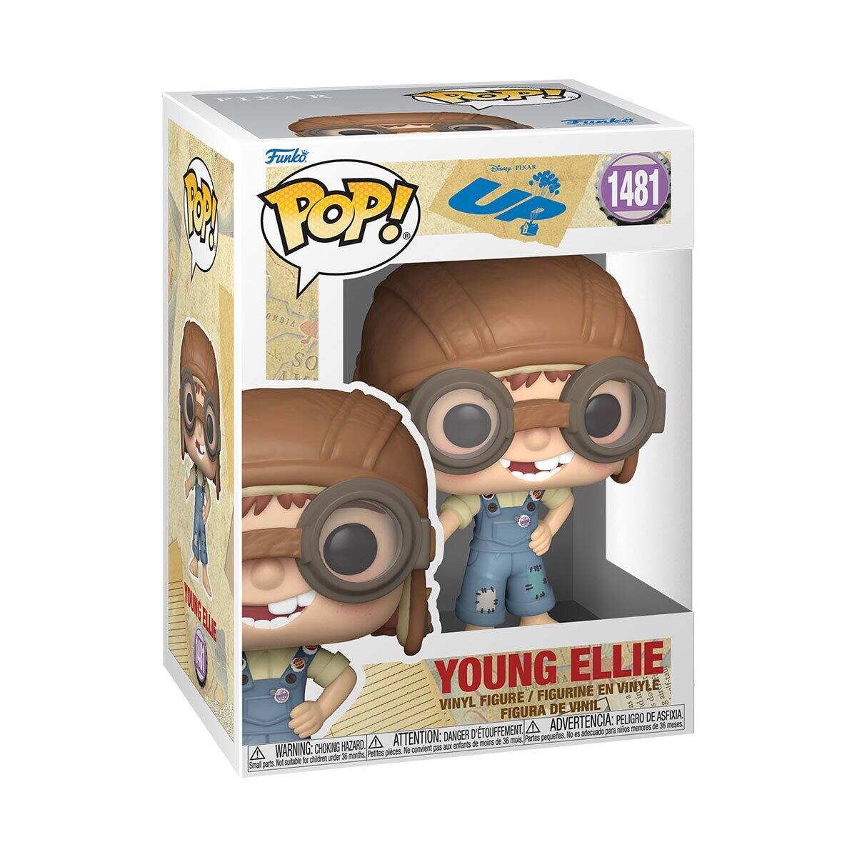Funko Pop! Disney Pixar 1481 Young Ellie Figurine en Vinyle Figure / Vinyl Figura de Vinil Peligro de Asfixia Touffement Advertencia: pe sites metoes DI 3 nesec DANGER D pequetas N - adculo CHOKING HAZARD A ATTENTION: a ontents  neis a X mos Parter WARNING: pices - cavert - under 3 morts Petten No st  cide Smal pa
