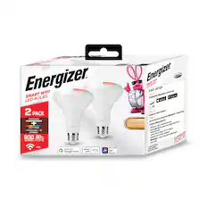 Energizer Smart WiFi LED Bulbs 2 Pack
- Multi-White + Multi-Color
- Dimmable
- 900 Lumens
- 60W Equivalent
- WiFi Enabled
- Works with Google Home, Alexa, Siri
Easy Setup:
1. Download the Energizer Connect App (iOS/Android)
2. Install your Smart LED Bulb
3. Set up and control through the Energizer Connect App
Smart Lighting System Requirements:
- WiFi router 802.11 b/g/n or higher
- Android 4.4 or higher / iOS 10 or higher
- Bluetooth 4.0 or higher
- Energizer Connect App on mobile device
Works with:
- Google Home
- Alexa
- Siri
Quick Start Guide included.