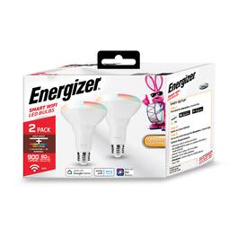 Energizer - 2 Pack Smart Wi-Fi Multi-White + Multi-Color BR30 LED Light Bulbs - Multicolor