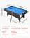 2.59 ft / 790 mm
3 ft / 940 mm
6.2 ft / 1880 mm
7 ft / 2135 mm
3.9 ft / 1190 mm
Item Model Number: SUB-8446R-1A
Material: MDF, PVC
Weight: 200 lbs / 90 kg
Accessories:
1 x Set of Billiard Balls
2 x Cue Sticks
1 x Assembly Kit
1 x Manual
2 x Chalks
1 x Rail Brush
1 x Ball Rack