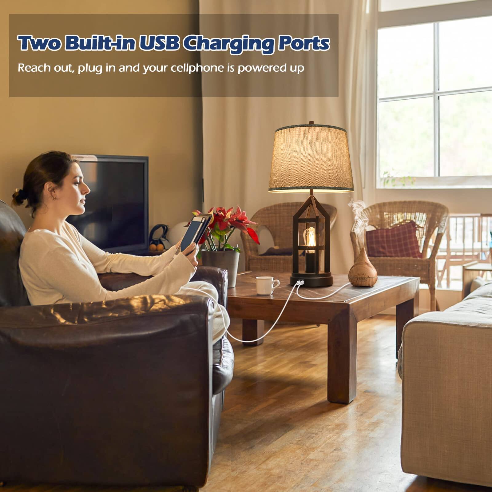 Two Built-in USB Charging Ports  
Reach out, plug in and your cellphone is powered up