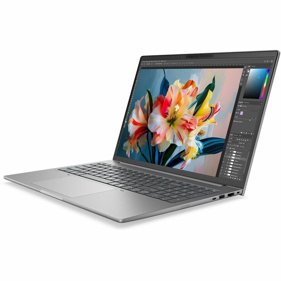 Alt View 2. HP - HP ZBook 8 G2i 16" Copilot+ PC Mobile Workstation - WUXGA - 60 Hz - Intel Core Ultra 7 Series 3 366H - 16 GB - 512 GB - Meteor Silver Aluminum.