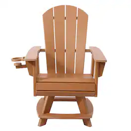 WestinTrends - Malibu Outdoor HDPE Swivel Adirondack Patio Dining Chair With Cup Holder - Teak