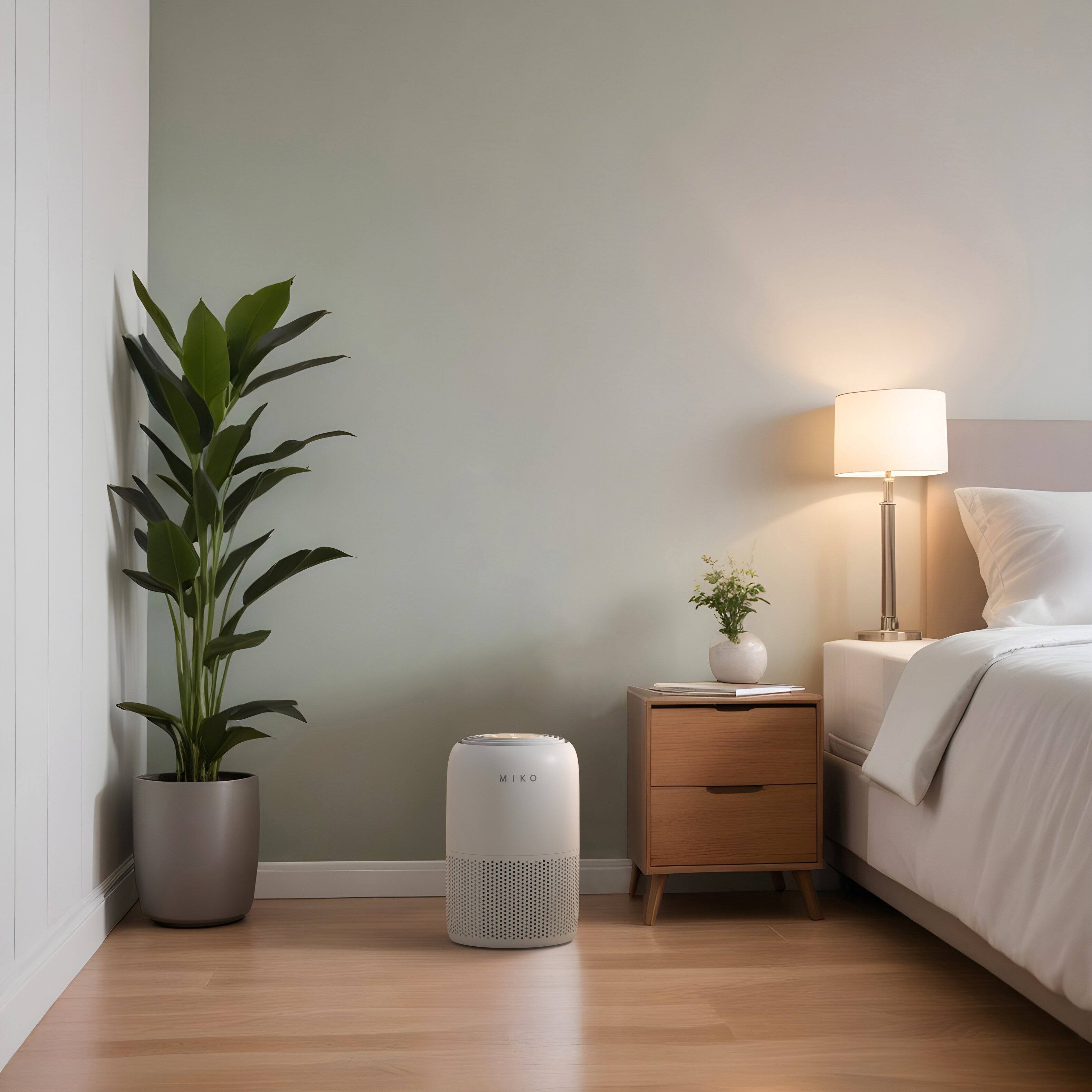 Alt View 4. Miko - MIKO Smart Air Purifier – App-Controlled, H13 True HEPA, Covers 770 sq. ft., Quiet 3-Stage Filtration - Grey.