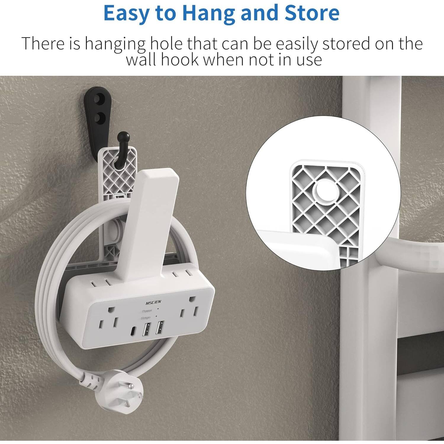 Easy to Hang and Store
There is hanging hole that can be easily stored on the wall hook when not in use
MSCIEN